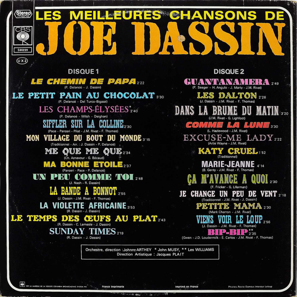 Joe Dassin - Les Meilleures Chansons De Joe Dassin (1St Press) (2 LP)
