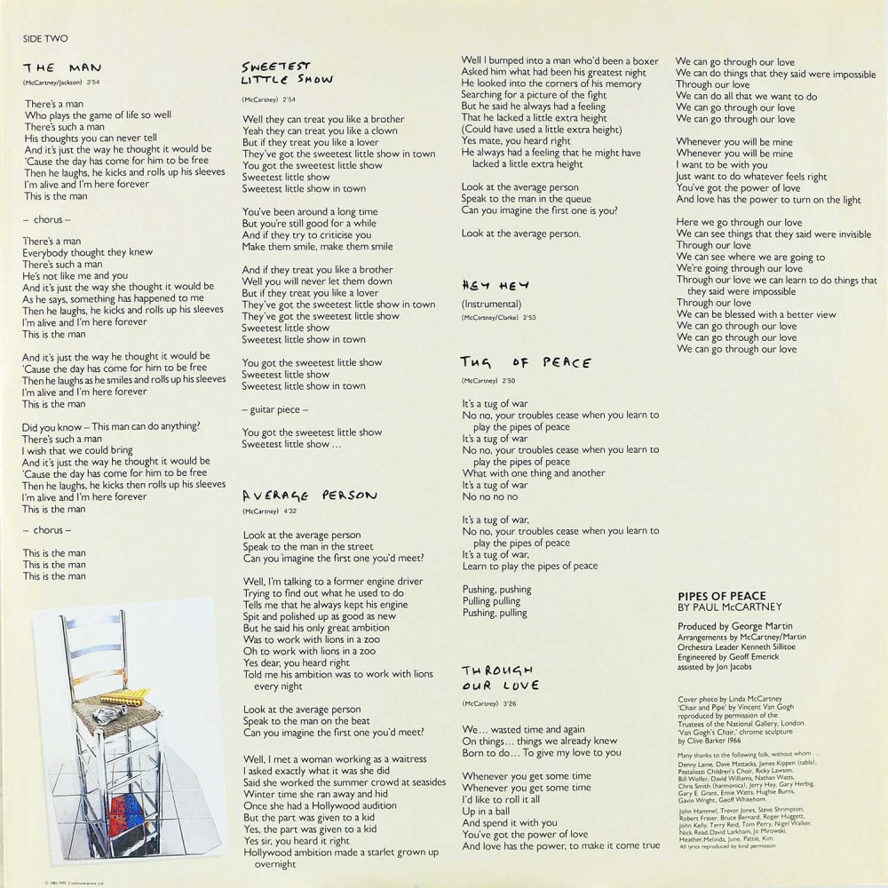 Paul Mccartney - Pipes Of Peace (G/f) (Ins.) (LP)