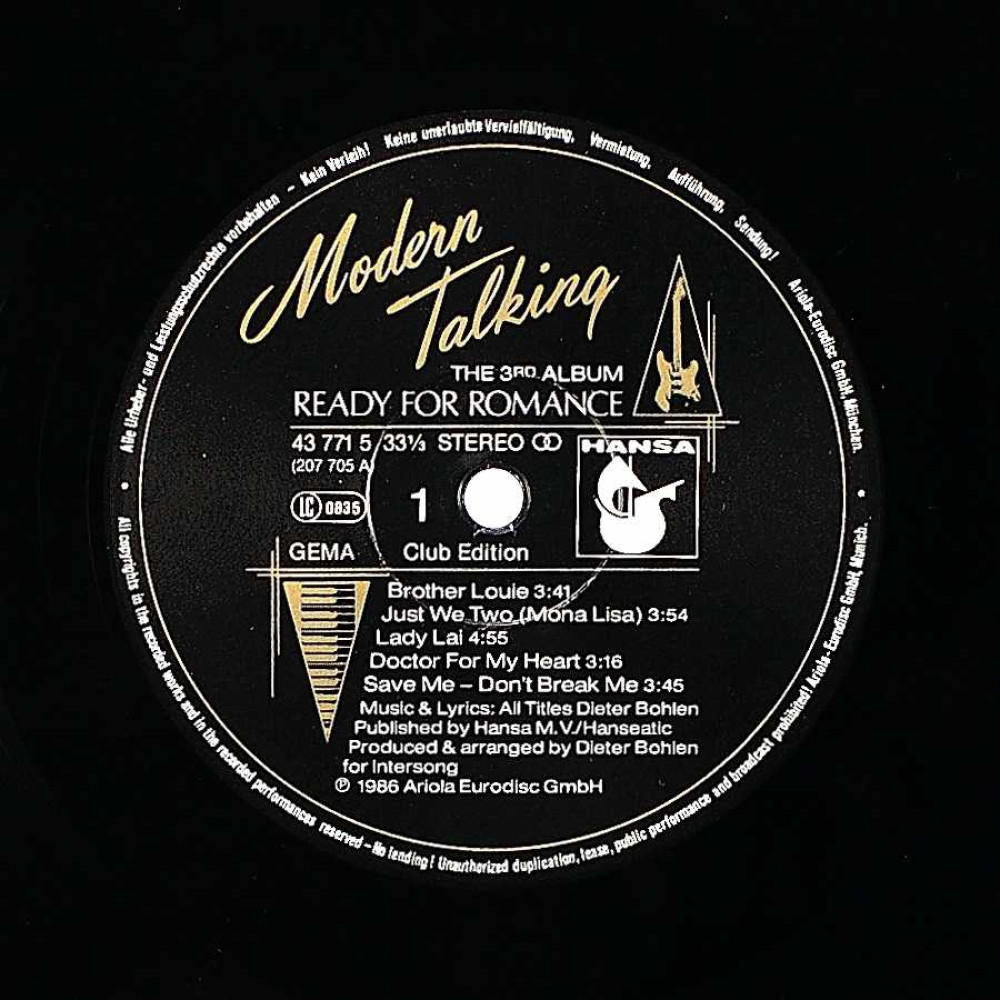 Modern Talking - Ready For Romance - The 3Rd Album (Club Ed.) (LP)