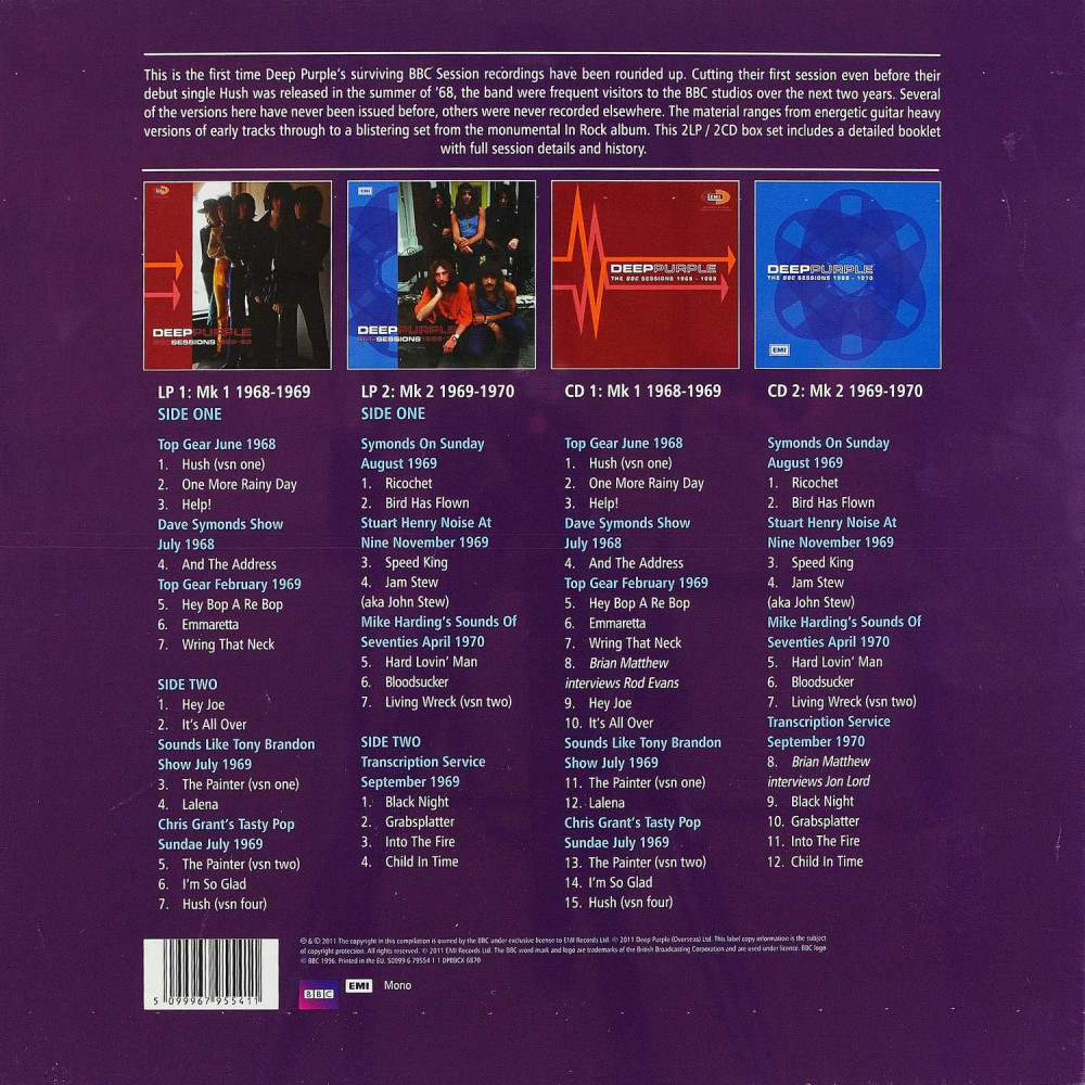 Deep Purple - BBC Sessions 68/70 (2LP+2CD)