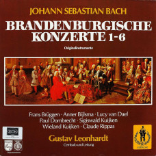 Johann Sebastian Bach, Gustav Leonhardt, Frans Brüggen, Anner Bylsma, Lucy Van Dael, Paul Dombrecht, Sigiswald Kuijken, Wieland Kuijken, Claude Rippas, Brandenburgische Konzerte Nr. 1-6 (G/F) (2 LP)