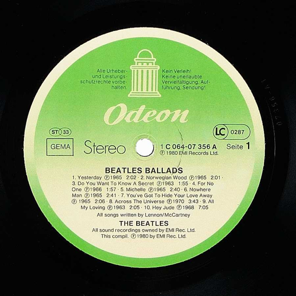 The Beatles, The Beatles Ballads 20 Original Tracks (1St Press) (LP)