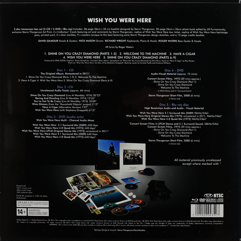 Pink Floyd ‎– Wish You Were Here - Immersion Box Set | Collectors` Box Set (2 CD + 2 DVD + Blu-Ray)