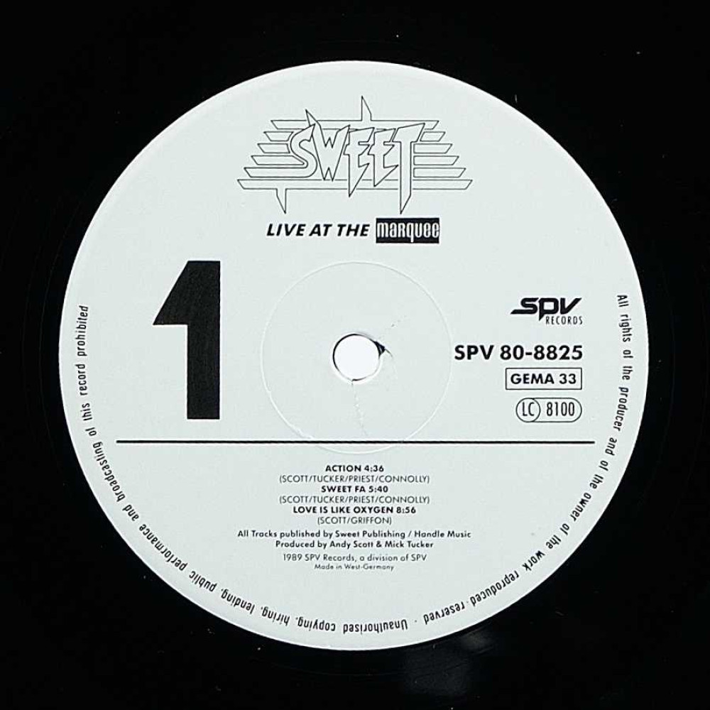 Sweet, Live At The Marquee (Incl. 4 Brand New Studio Tracks) (G/F) (2 LP)