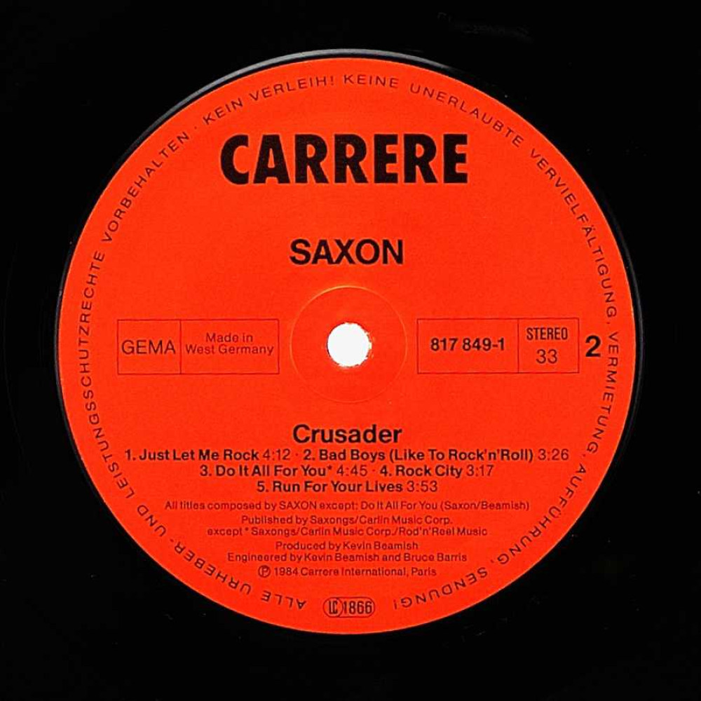 Saxon, Crusader (1St Press) (G/f) (LP)