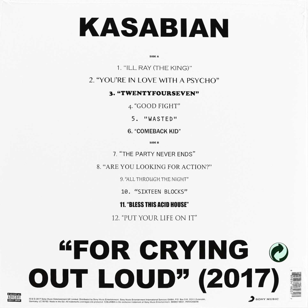 Kasabian - For Crying Out Loud (2017) (LP)