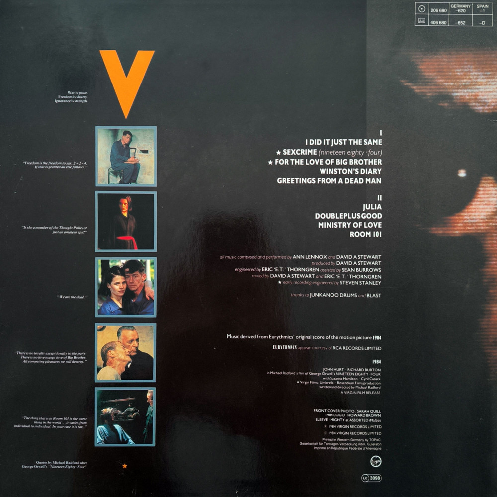 Eurythmics – 1984 (For The Love Of Big Brother) (LP)