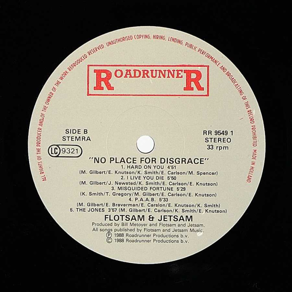 Flotsam And Jetsam, No Place For Disgrace (LP)