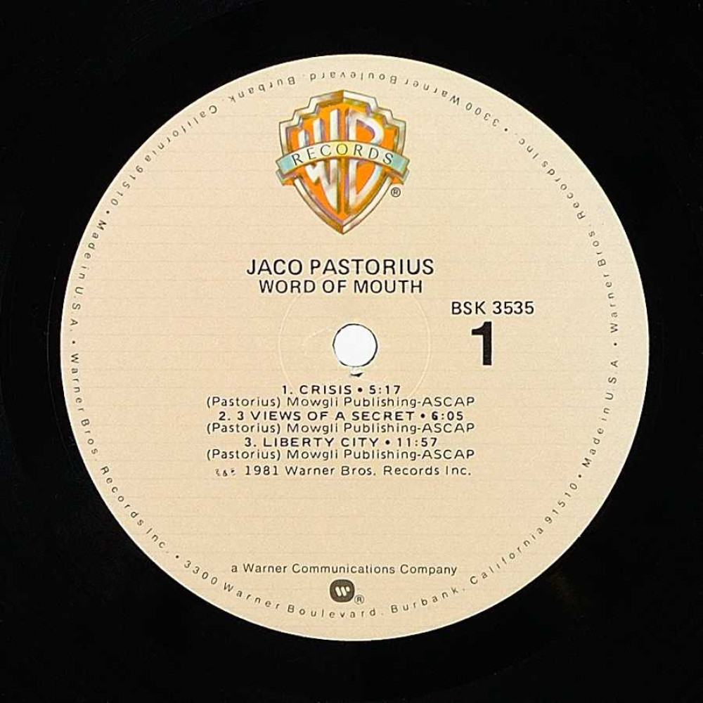 Jaco Pastorius, Word Of Mouth (Loaned For Promotion Only) (USA) (Ins.) (LP)