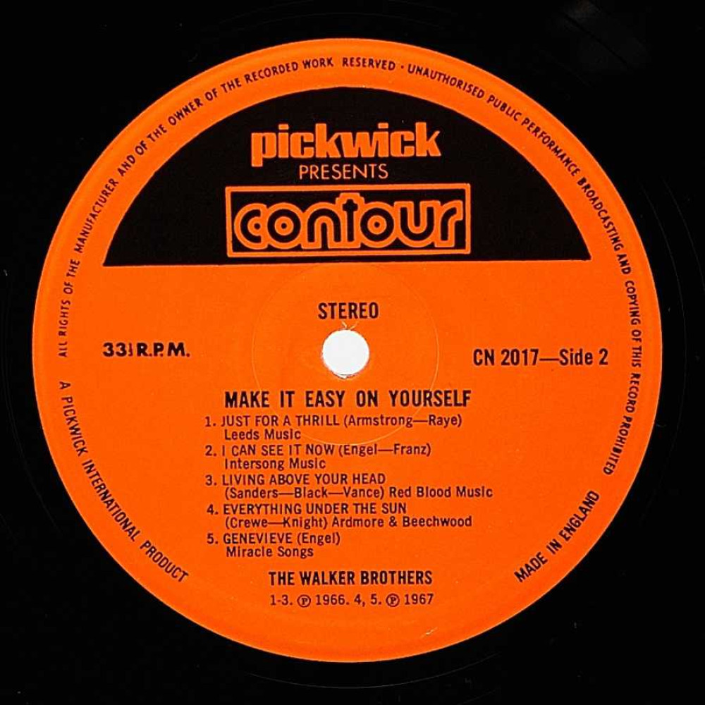 Walker Brothers, Make It Easy On Yourself (1St Press) (Uk) (LP)