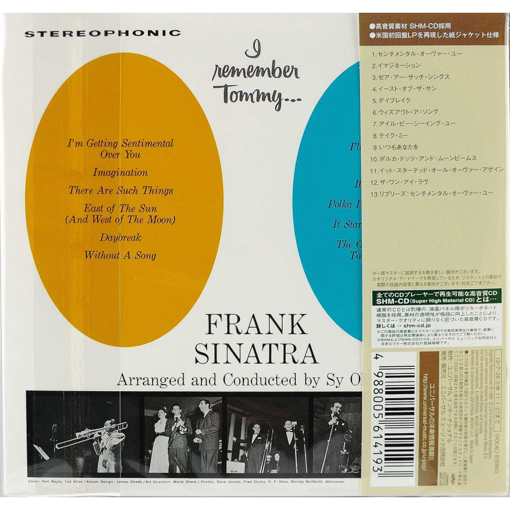 Frank Sinatra, I Remember Tommy…(1961) (Lim.ed.) (Cardboard Sleeve, Gatefold, SHM-CD) (Japan)