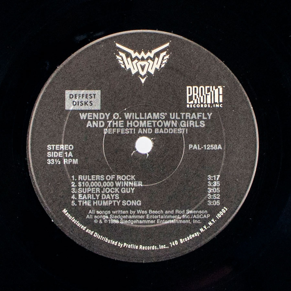 Wendy O. Williams` Ultrafly And The Hometown Girls, Deffest! And Baddest! (LP)