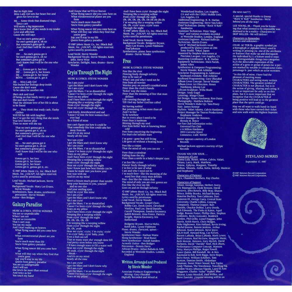 Stevie Wonder - Characters | 1St Press (LP)