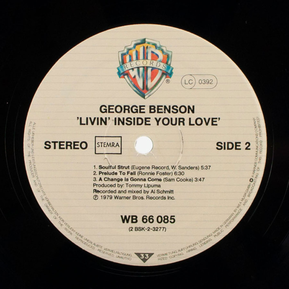 George Benson, Livin` Inside Your Love (1St Press) (G/F) (Ins.) (2 LP)