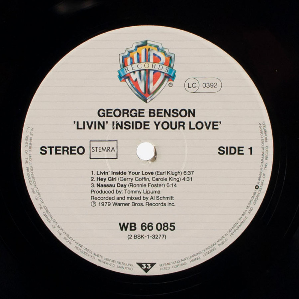 George Benson, Livin` Inside Your Love (1St Press) (G/F) (Ins.) (2 LP)