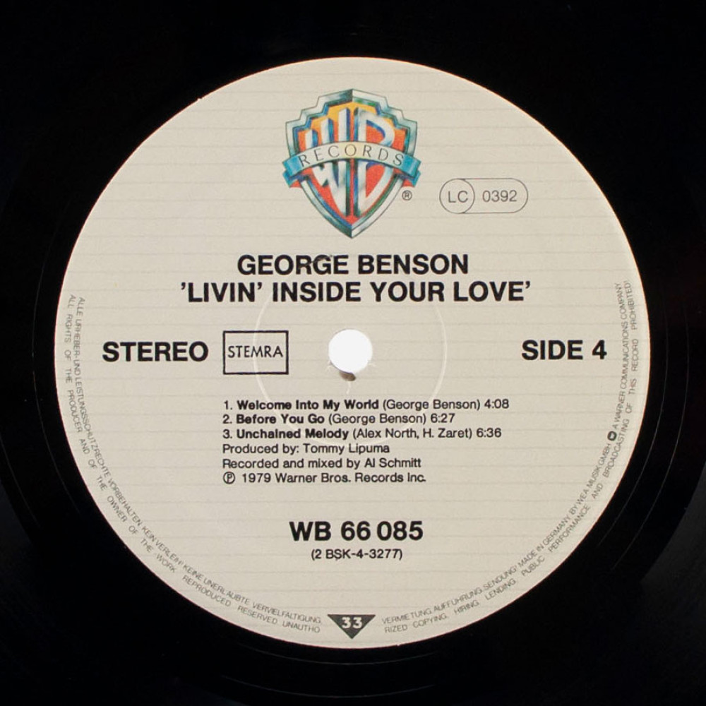 George Benson, Livin` Inside Your Love (1St Press) (G/F) (Ins.) (2 LP)