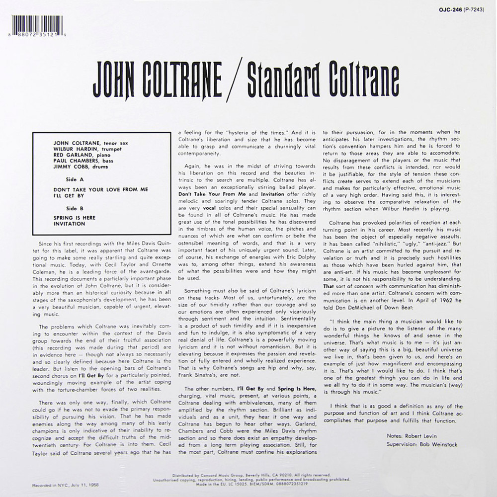 John Coltrane - Standard Coltrane (LP)