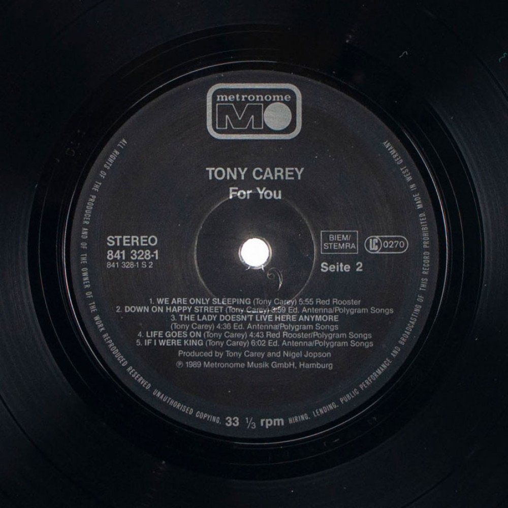 Tony Carey, For You (Ins.) (LP)