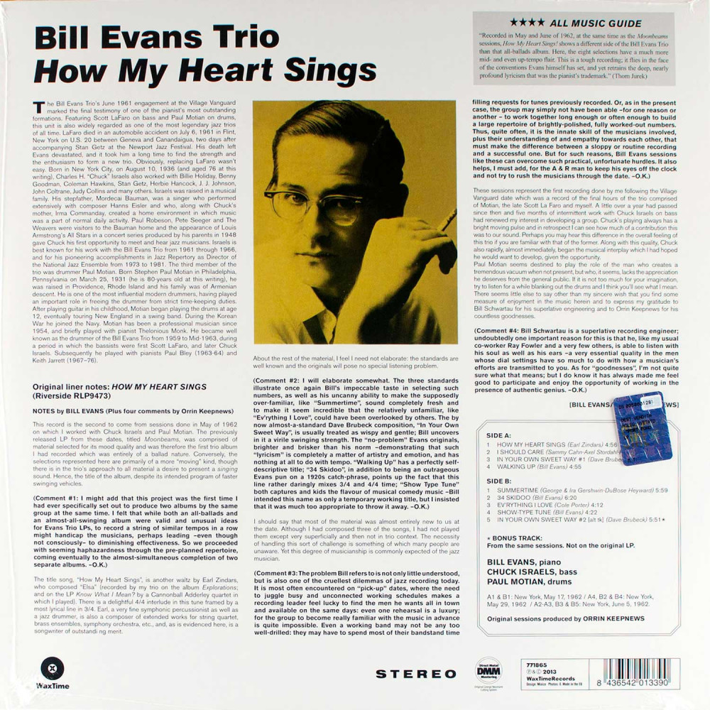 Bill Evans Trio - How My Heart Sings! (LP)