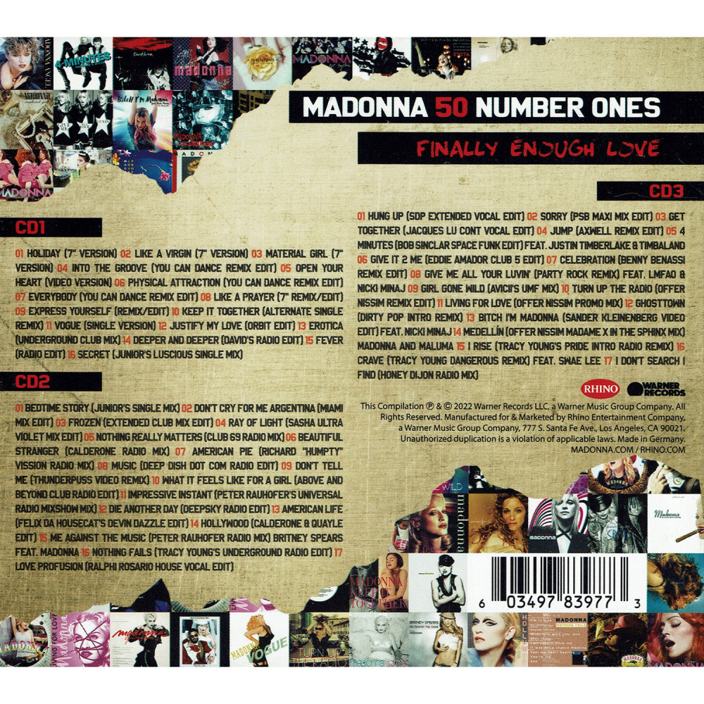 Madonna - Finally Enough Love | 50 Number Ones (3 CD)