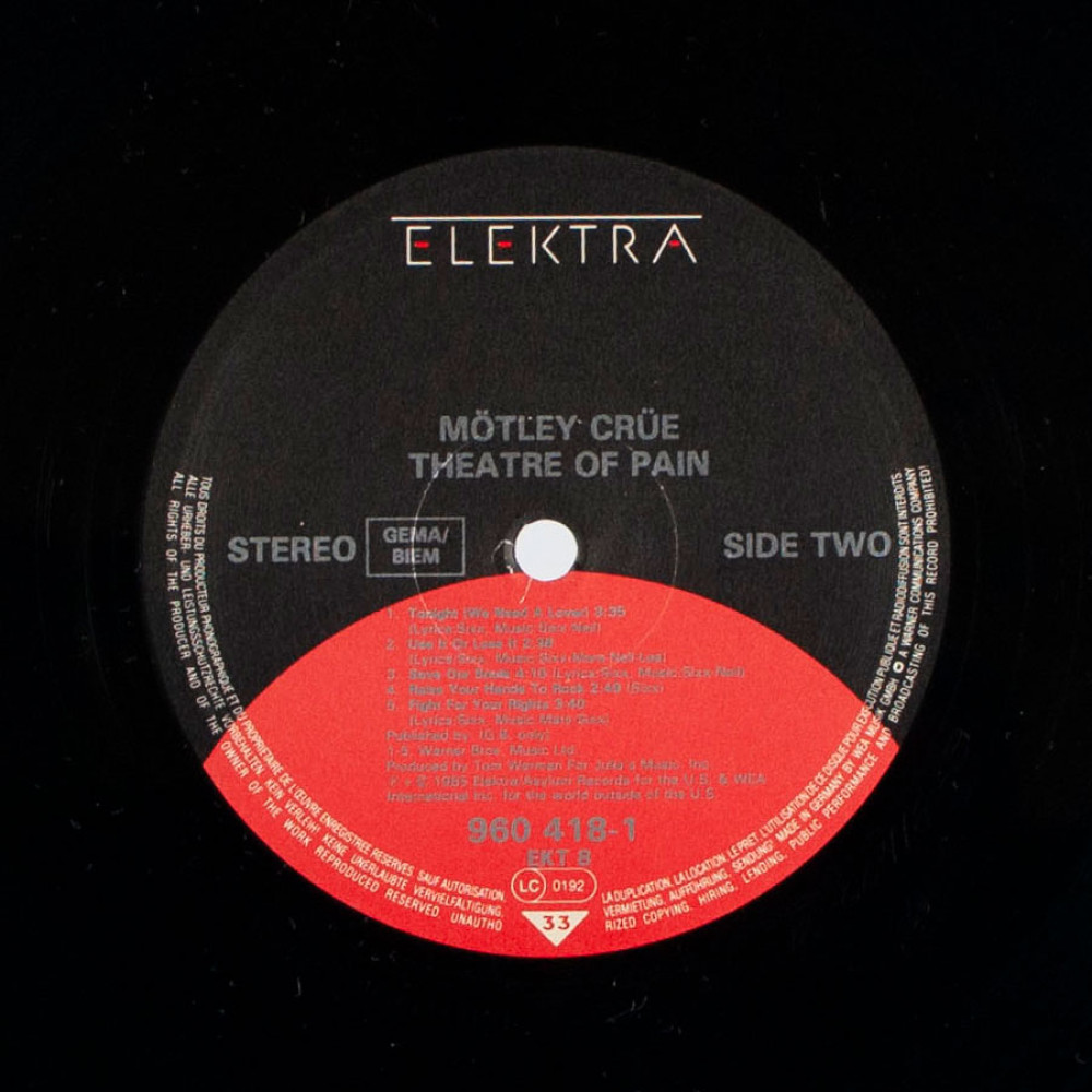 Motley Crue, Theatre Of Pain (Ins.) (LP)