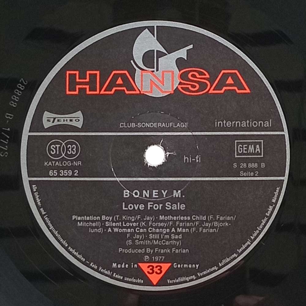 Boney M. - Love For Sale (LP)