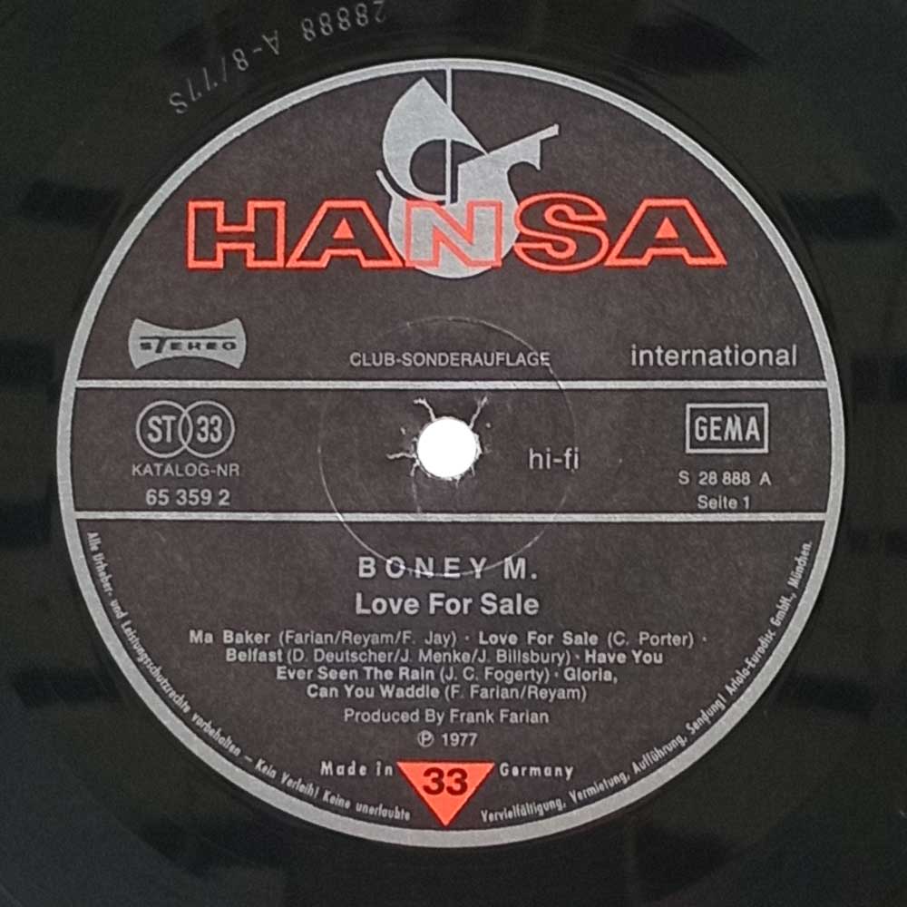 Boney M. - Love For Sale (LP)